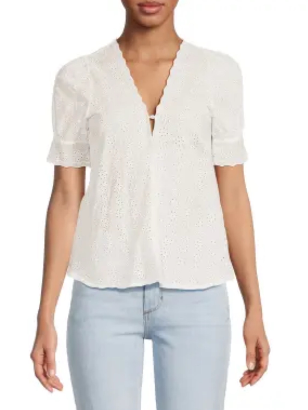 70 21 Eyelet Embroidered Top In White